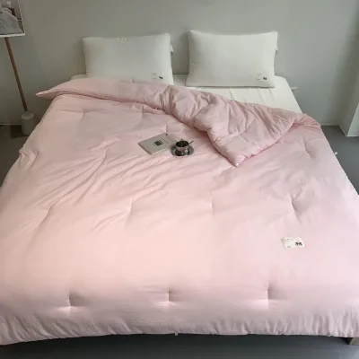 Antibacterial Handmade Vintage Simple Pink Polyester Comforter Bedding Sets for Home & Hotel Use All-Season