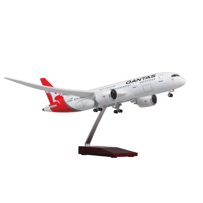 43CM Qantas Airlines Aircraft Model Set Boeing 787 Airbus with Lights Simulated Static Aviation Model Collection Ornament Gift