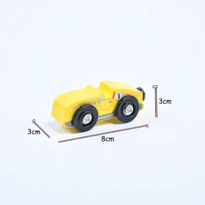Wooden Simulation Magnetic Car Inertial Trolley Sports Car Wooden Track Toy Car Educational Enlightenment Boys Toy