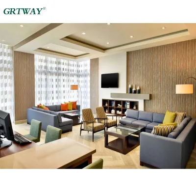 GRT6090 American Hotel Lobby Furniture 5 Star Modern Style Living Room Sofas Set Hotel Lobby Furniture
