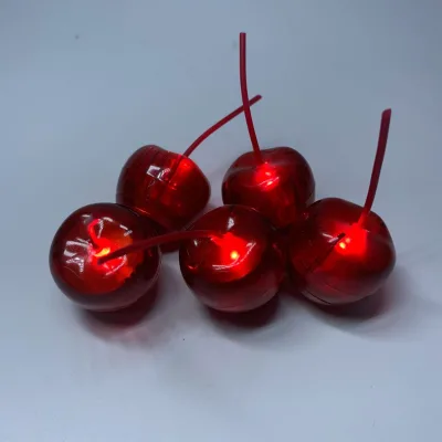 Fashionable Factory OEM Party Cherry Shape Plastic Flashing LED Ice Cube