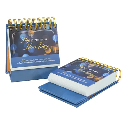 Custom Printed Table Calendar Standing Flip Design Day Spiral Coil Binding Desk Calendar 2025