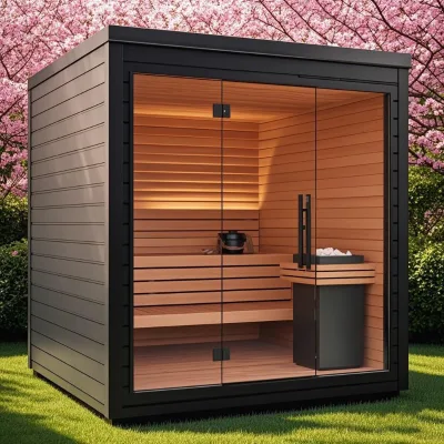 Canadian Wood Miracle Four-Person Heat Infrared Sauna Cabin for Relaxation Solid Wood for Villas