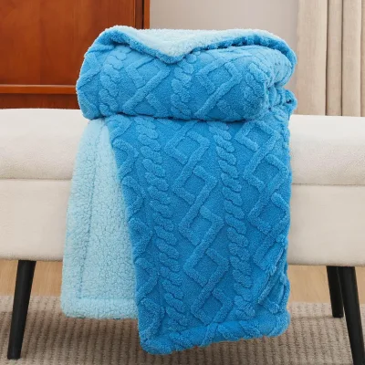 Good Quality Sherpa Fleece Fuzzy Sofa Cozy Throw 100% Polyester Soft Fall Blanket for Winter Solid & Character Pattern