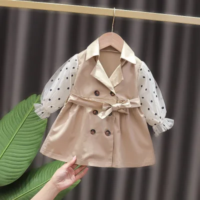 Casual Long Sleeve Coat Dresses Kids Clothes Children Fall Dresses Coat From China