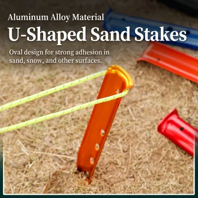 Portable Aluminum Alloy Outdoor Camping Tent Pegs Beach Tarp Winter Snow Hiking High Strength Customized Color OEM/ODM All
