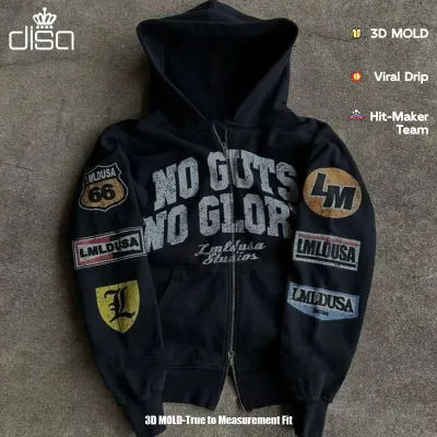 2025 Custom Heavyweight 100%cotton French Terry Patch Letter Embroidery DTG Printing logo Two Way Zipper Hoody Hoodie