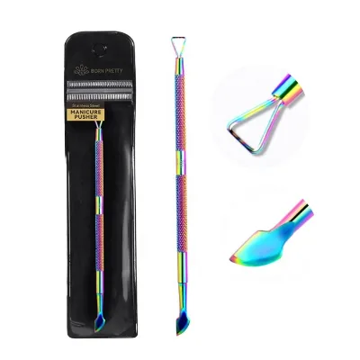 BORN PRETTY Rainbow Stainless Triangle Gel Nail Polish Remover Cuticle Peeler Scraper Remover Tool for Fingernails and Toenails