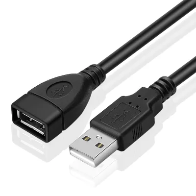 Black USB 2.0 Extension Cable-Pure Copper 2M (6FT) Male/Female for Computer Use