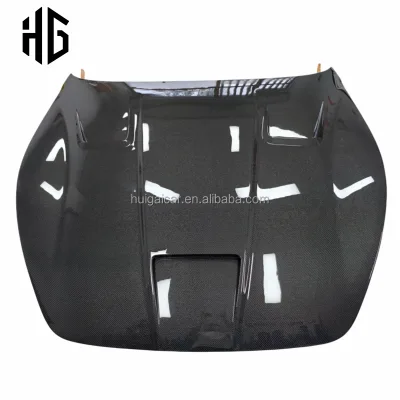 MC style real carbon fiber front bumper hood for Maserati GT GTS GTC convertion kit engine hood cover with three holes body kit