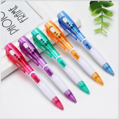 Creative Flashlight Ballpoint Pen, New Qite Multifunctional Ballpoint Pen with LED Illuminated Flashlight