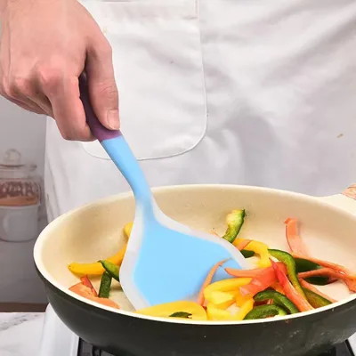 1pc Multi-colored Silicone Jade Spatula Non-stick Pan High Temperature Resistant Frying Spatula Kitchen Scraper Cooking Tool