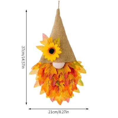 New Design Natural Jute Crafts Home Autumn Thanksgiving Decor Fall Gnome Pumpkin Sunflower Swedish Elf Dwarf Plush Hanging