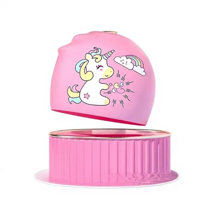 Cartoon Silicone Swimming Cap Boys Girls Waterproof Ear-protecting Non-tightening Long Hair Cute Design
