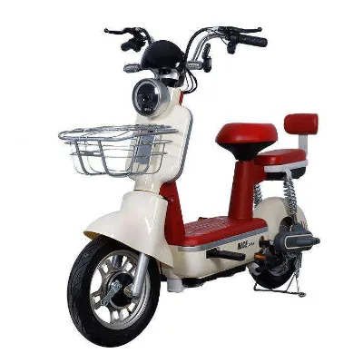 Steel Frame Electric bicycle with 14-inch Wheels, Front and Rear Drum Brakes, 48V Lead-acid Tubular Battery, 60 km Range