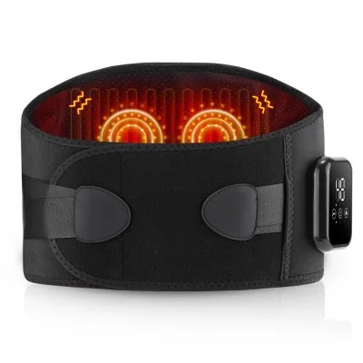 Portable Cordless Medical Lumbar Support Heated Massage Belt Electric Waist Massager Wireless Remote Control Timing Control for
