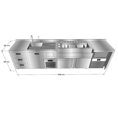 Professional Cocktail bar Fridge Station Design Cafe Restaurant Custom Design Cocktail bar Station Bar for Sale