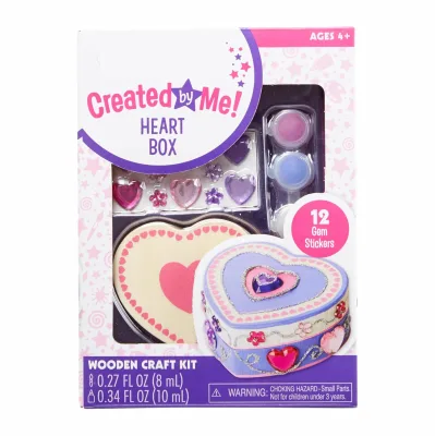 Kids DIY Wooden Heart Box Craft Kit Creative Drawing and Painting Art Set