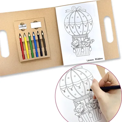 Kraft Paper Coloring Notebook with Pencils Kids Customized Gift Coloring Book Set with Pencil