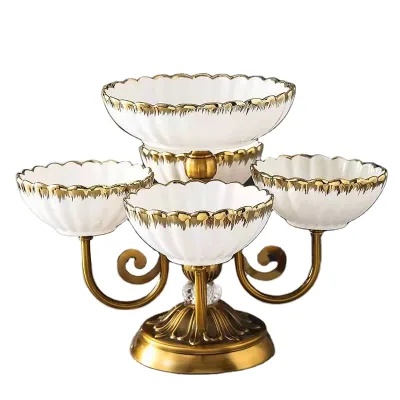 Nordic Ins Middle East 5 Layer Fruits Plate Ceramic Dray Fruit Plates Ornemental Kitchen Fruit Bowls for the Elegant Table