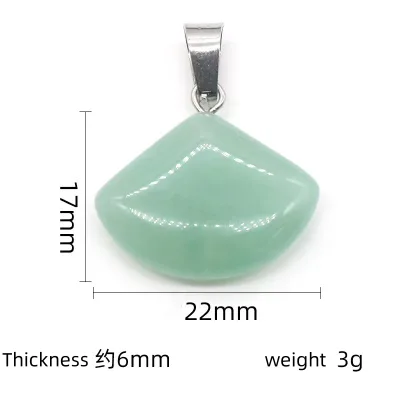 Charms Natural Quartz Crystal Gemstone Fan-shaped Stone pendants for Jewelry Making Necklaces Accessories