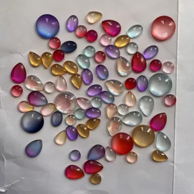 Hemispherical Ring Surface DIY Jewelry Flat Rounded Glass Beads High Quality Crystal Beads for Ring Decoration