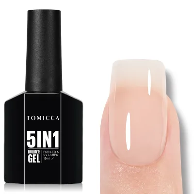 Private Label 15ml UV Soak off Nail Extension Gel Nude Color Hema&TPO Free 5 in 1 Builder Bottle Gel Nail Supplies Wholesale
