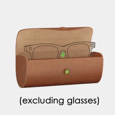 Portable Charger Pouch 3500mAh Battery PU Leather Power Bank Carry Case for Ray-Ban Smart Glasses,Charging Case for RayBan Meta