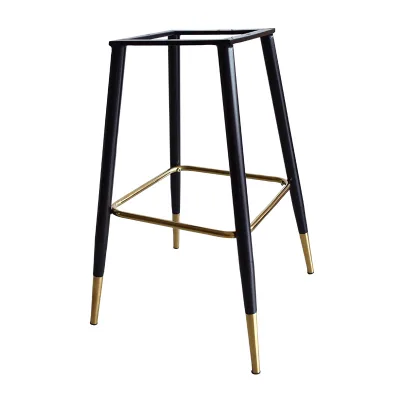 Nordic Light-luxury High-back Chair Frame Post-modern Minimalist Iron Stainless-steel Base Vintage-inspired Creative bar Stool