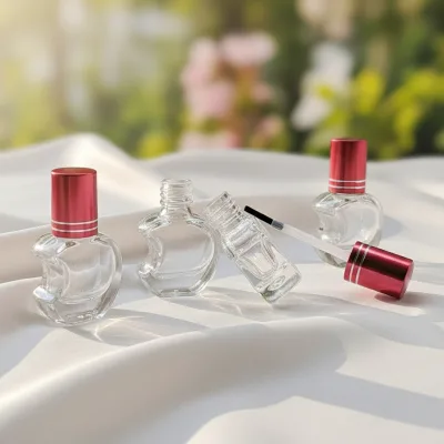 5 ml Apple-Shaped Clear Glass Bottle With Soft Brush Smooth Nail Polish Glass Bottle