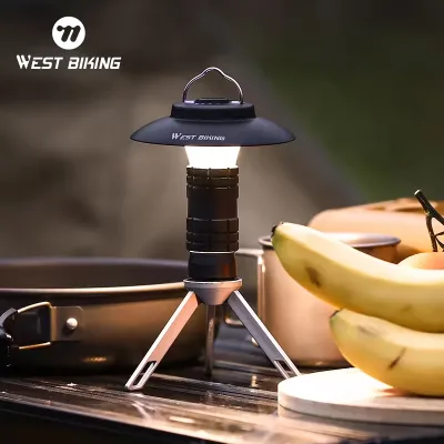 WEST BIKING Outdoor Waterproof Tent Light Camping Traveling Light Lightweight Portable 3 in 1 Multifunctional Camp Light