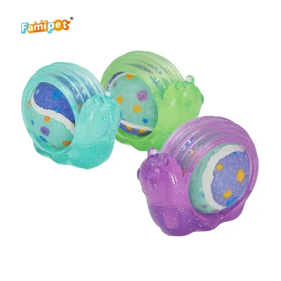 Famipet Custom New 2 in 1 TPR Tennis Snail Design Durable Indestructible Dog Toy Pet Chew Toy for Aggressive Chewers