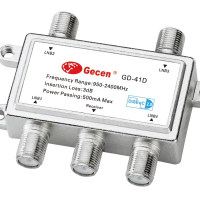 2020 HOT SALE Satellite 4x1 Diseqc Switch GD-41D 4in 1 Out Diseqc 1.1 Switch
