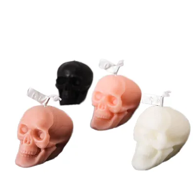 Halloween Skull Shaped Scented Candle 3D Skeleton Head Wax Candle Gothic Home Decor Spooky Holiday Party Decoration Candle