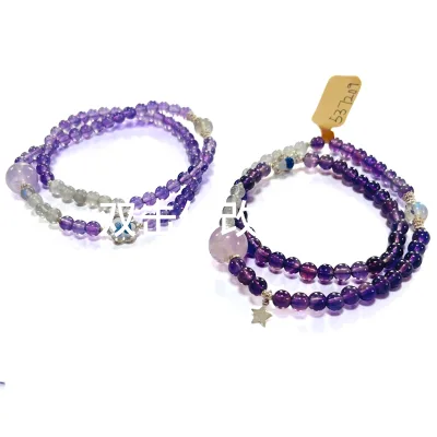 natural fancy beaded hand chain purple jade bracelet