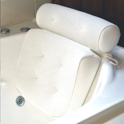 Air Mesh Spa Bath Pillow Hot Sale Good Quality 3d Square Custom Logo Accepted Bath Room OPP Bag 6 Pcs 1~3 Days 35*38*9cm 460g
