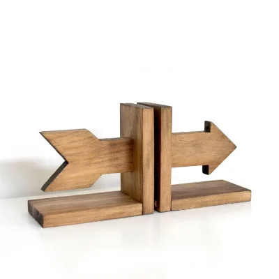 Rustic Arrow Wooden Book Ends Bookends