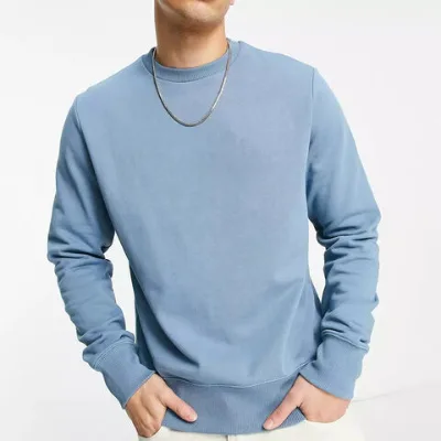 Custom high quality blank plain cotton crewneck men sweatshirt