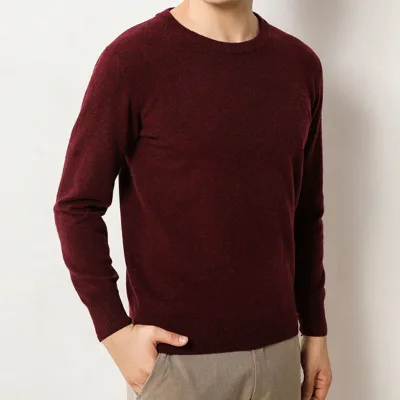 Fall Winter Wholesale Mens Plus Size Custom Crew Neck Knitted Cashmere Sweaters