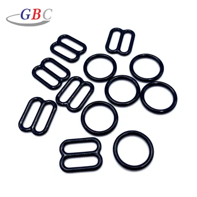 Black Zinc Alloy Metal Bra Hooks Strap Buckle for Lingerie Component