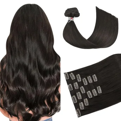 24 Inch Clip in Hair Extensions 6PCS 140g Thick Full Head Synthetic Hairpiece Heat Resistant Body Wave Hair for Women Wholesale