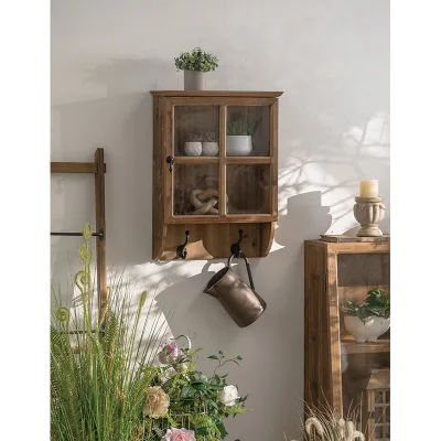High Quality Elegant Metal Hook Wall Mounted Shelf for Home Hotel Farm House Decor Wholesale Christmas Wood Shelves