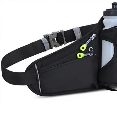 Sporty Running Belt Hydration Waist Pack with Water Bottle Holder for Men Women Outdoor Sports