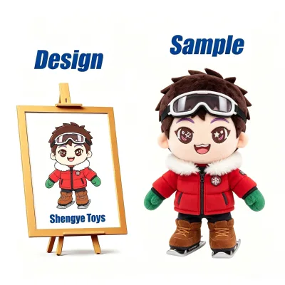 Shengye Reliable Manufacturer Factory Custom Ski Enthusiast Plush Toy Christmas Theme Stuff Plushie Doll for Shop Holiday Gift