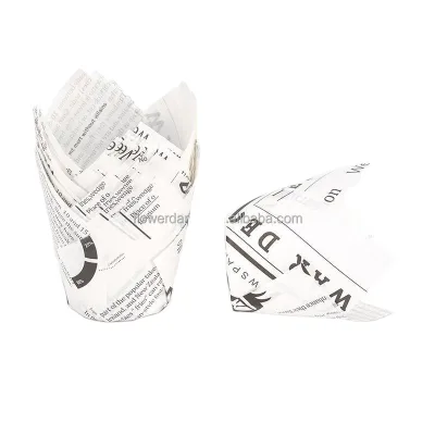 Ychon Customization Tulip Cupcake Liners Muffin Liner for Baking Cupcake Wrappers Packaging White Brown Cupcake Paper Liners