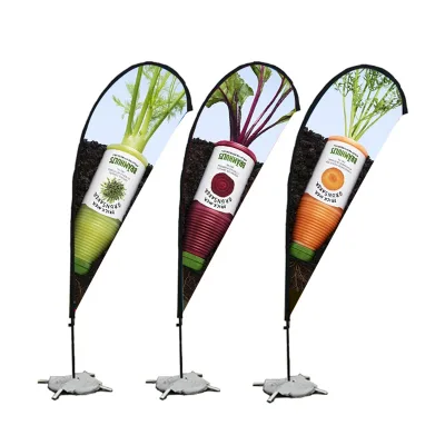 Cheap Outdoor Indoor Advertising Customer Logo Printed Teardrop Flag Flying Banner Fiberglass Pole UV Protected for Business