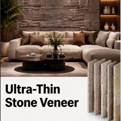 Ultra Thin PU Stone Veneer Moisture Proof Anti Mold Easy Clean for Tropical Home Interior Wall Panel