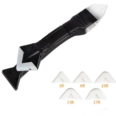 3 in 1 Silicone Caulking Tools Sealant Finishing Grout Remove Scraper Glass Glue Angle Scraper Stainless Steelhead Tool Kit Set
