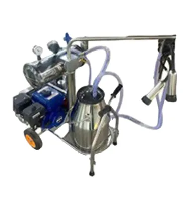 JSC High Automatic Mobile Gasoline Electric Stainless Steel Motor Forced Air 220V Milking Machine for Cow 1 Year Warranty