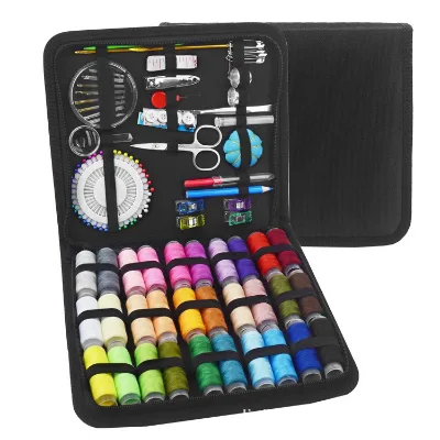 131pcs/bag Sewing Kit with Threads Needles Scissors Tape Measure Buttons Portable Travel DIY Embroidery Handwork Sewing Tool Set